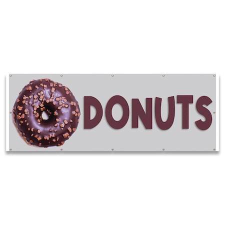 Signmission Donuts Banner Concession Stand Food Truck Single Sided B-120-30049